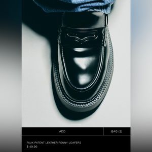 Faux Patent Leather Penny Loafers ZARA